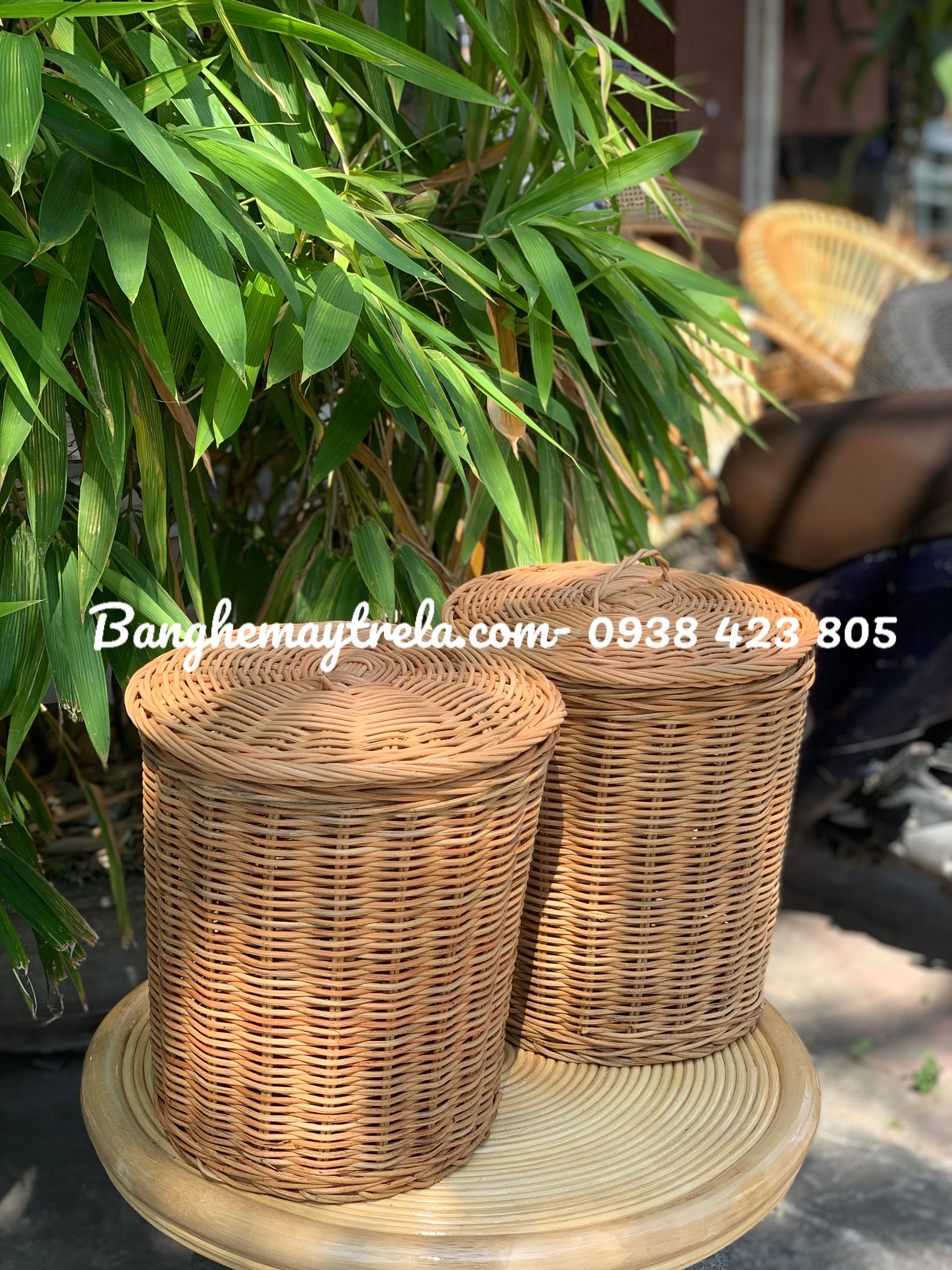 Sọt tròn đựng đồ mây tự nhiên